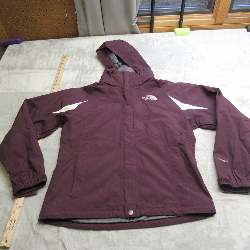 North Face Jacket Women Small Purple Wind Hike Waterproof Outdoor Hood 3in1Shell